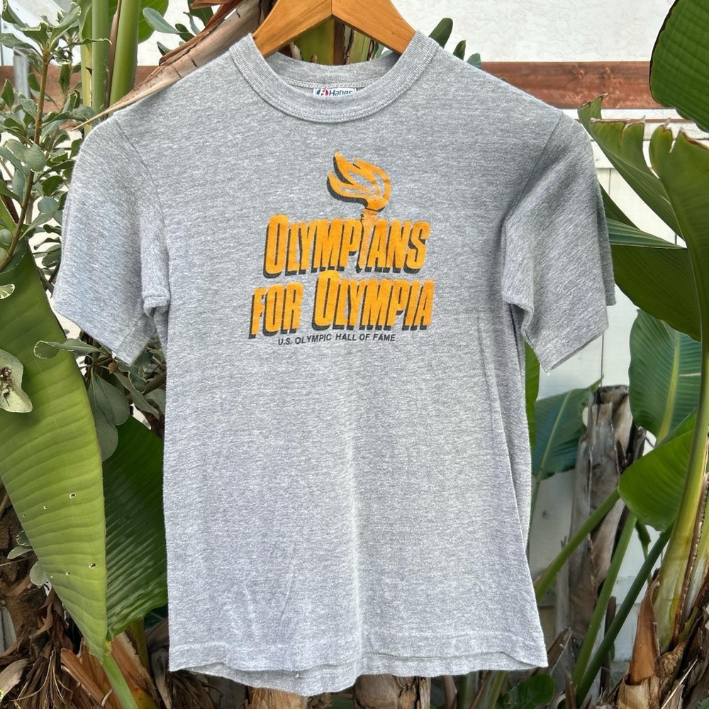 Vintage 1980s Hanes Olympians for Olympia T Shirt Men’s Small USA